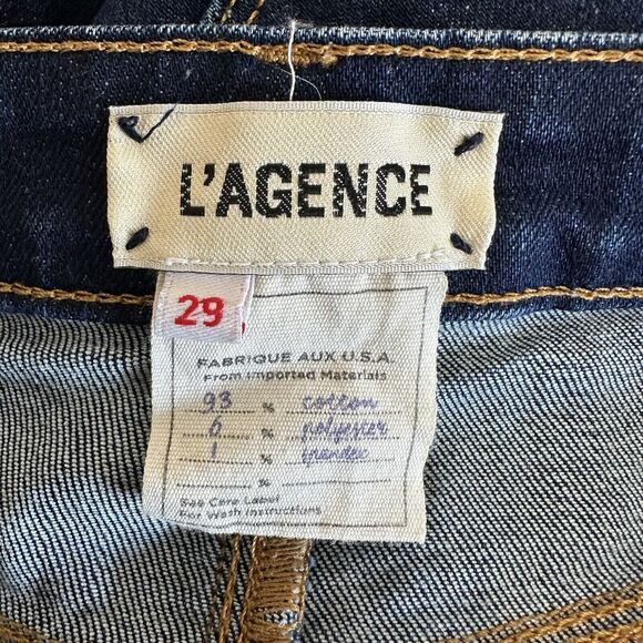 L'Agence Jeans Women Size 29 Margot High Rise Skinny Dark Wash Stretch Ankle - Picture 7 of 10